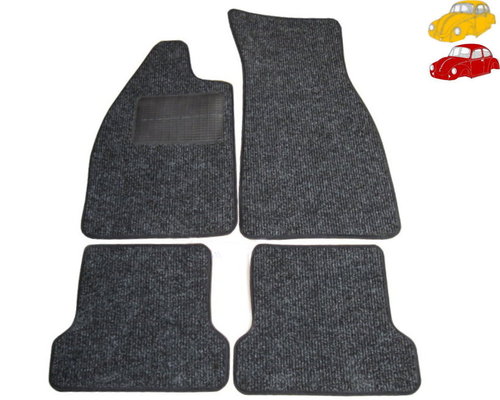 Fußmatte 4-tlg, mit Fersenschutz und rutschfester Unterseite, schwarz-grau, gute Qualität