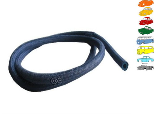 Bremsleitungsschlauch mit blauer Textilummantelung - als 0,5 Meterstück  - Ø innen 7 mm, außen 12 mm
