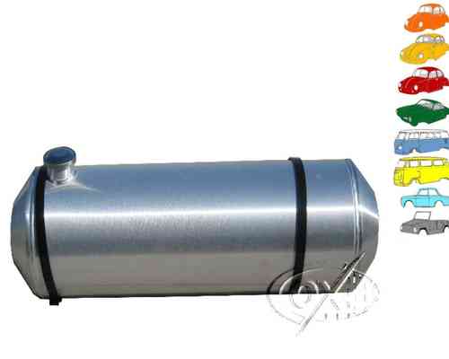 Benzintank aus poliertem Aluminium, 40 Liter Inhalt, Durchmesser 25,4 cm, Länge 84 cm