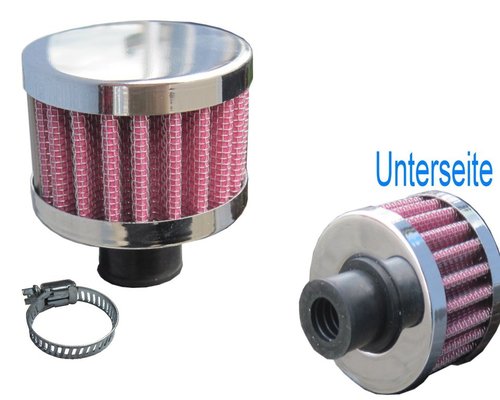 Universalfilter für 12 mm Schlauchverbindung, von Kurbelgehäuseentlüftung
