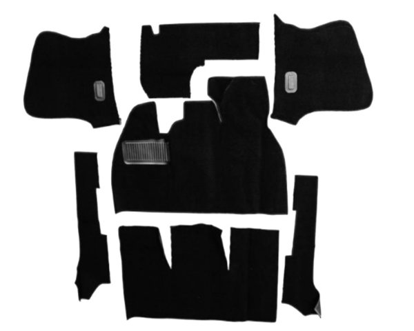 Teppichsatz  in schwarz, für Käfer Cabrio Bauj. 8/57-7/68 - TMI-Produkt
