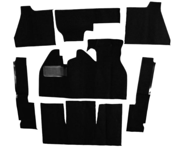Teppichsatz in schwarz, für Käfer Cabrio 1302 Bauj. 8/70-7/72 - TMI-Produkt