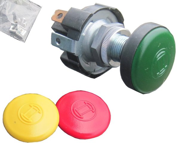 Einfacher Schalter mit grün, gelb und roter Kappe - 12 V, 4 Amper, - Bosch