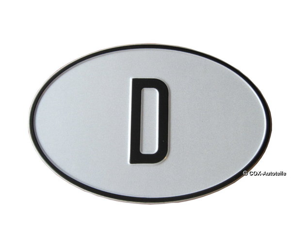 D-Schild aus Aluminium, mit schmaler Schrift