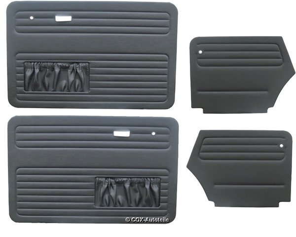 Türverkleidungssatz Käfer Cabrio 1303, mit 2 Taschen vorne, in schwarz  - TMI-Produkt