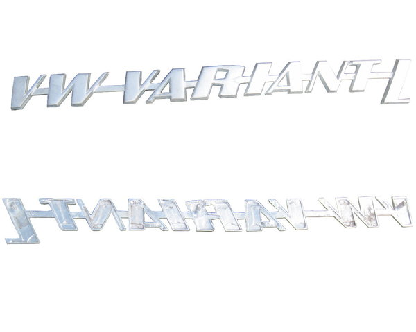 Schriftzug "VW Variant L" mit 3 Stifte, Abstand 105 mm - Gebrauchtteil