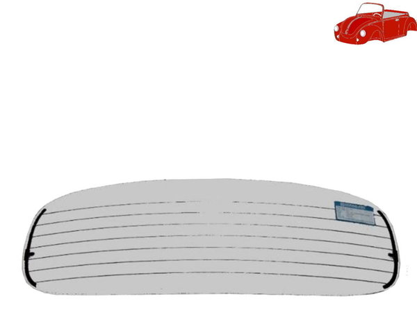 Heckscheibe für Käfer Cabrio 1303 ab Bauj. 1974, weiß,  mit Heizung - - Maße 806 x 294 mm